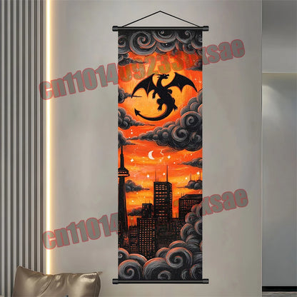 Pokemon: Poster, Anime Wall Artwork, Gengar Eevee Pikachu Images, Scroll Paintings, Retro Artist Home Living Room Decor