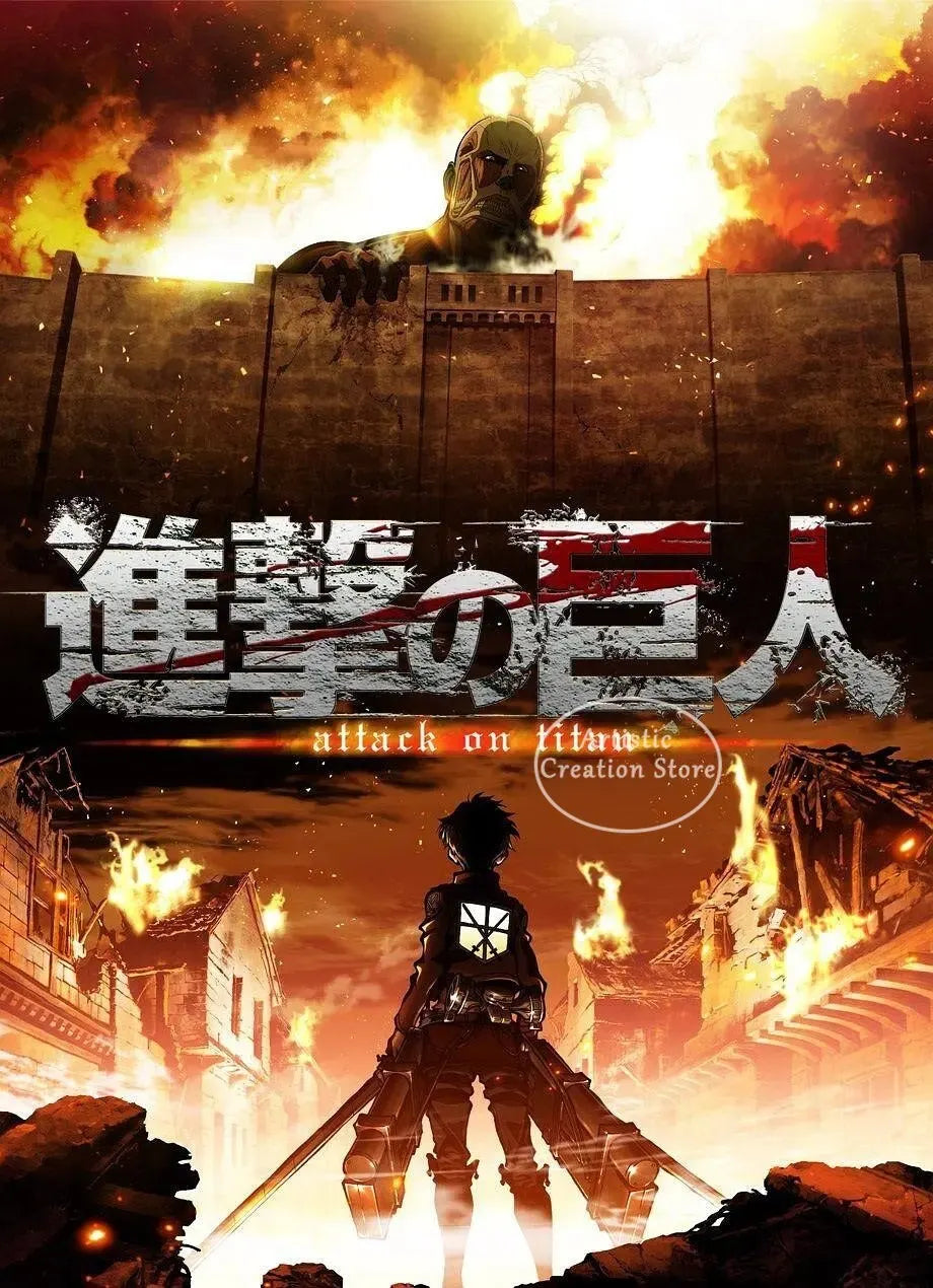 ⚡ Attack on Titan Anime Wall Poster | AOT Canvas Art for Gaming Room & Home Decor