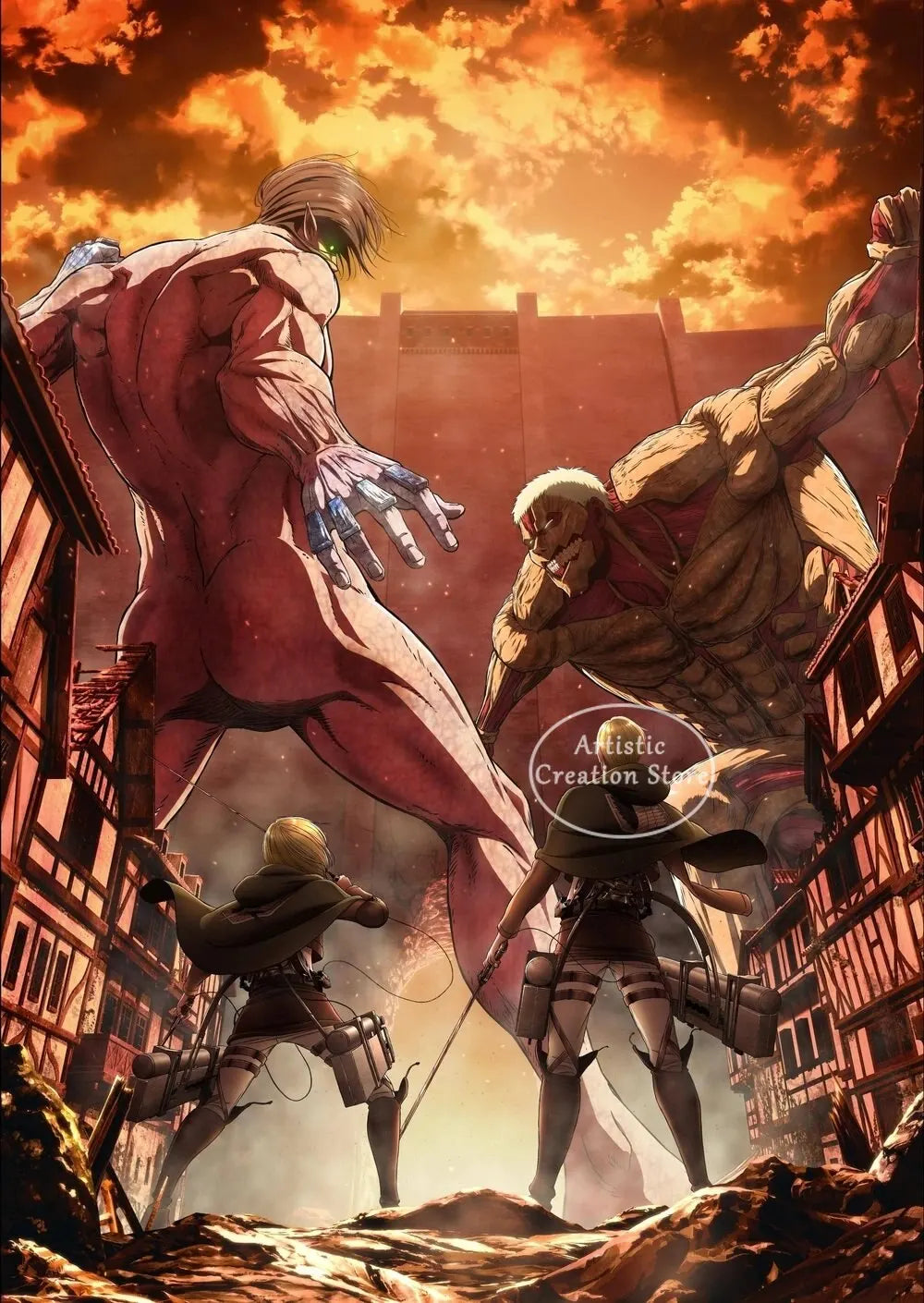 ⚡ Attack on Titan Anime Wall Poster | AOT Canvas Art for Gaming Room & Home Decor