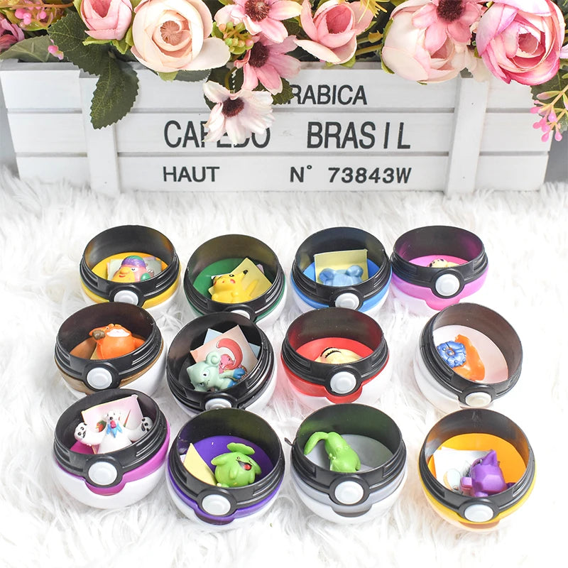 Pokemon: Pokeball 12Pcs/Set Pokemon Poke Ball Figure Toys Anime Pikachu Pocket Monster Pet Elf PVC Figurine Action Collection Model