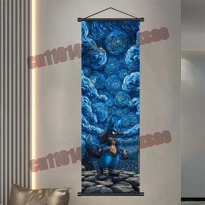 Pokemon: Poster, Anime Wall Artwork, Gengar Eevee Pikachu Images, Scroll Paintings, Retro Artist Home Living Room Decor