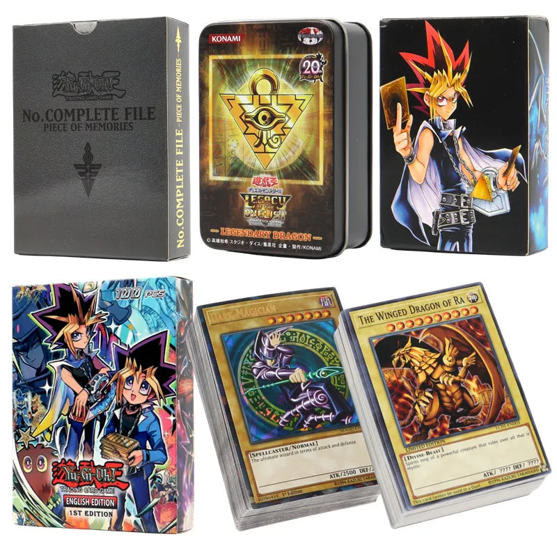 Yu-Gi-Oh: 66-148PCS Yugioh Cards with Tin Box Yu Gi Oh Card English Holographic Golden Letter Duel Links Game Card Blue Eyes Exodia