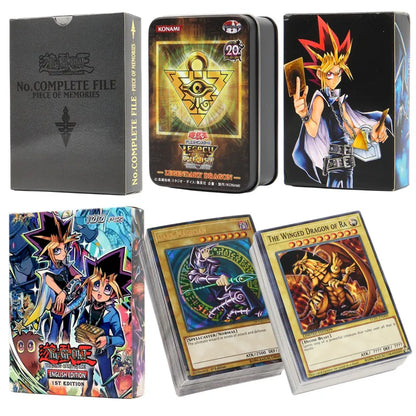 Yu-Gi-Oh: 66-148PCS Yugioh Cards with Tin Box Yu Gi Oh Card English Holographic Golden Letter Duel Links Game Card Blue Eyes Exodia