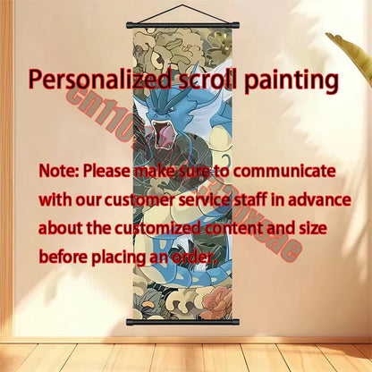 Pokemon: Poster, Anime Wall Artwork, Gengar Eevee Pikachu Images, Scroll Paintings, Retro Artist Home Living Room Decor