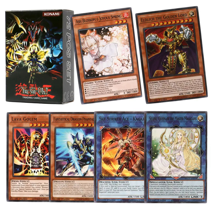 Yu-Gi-Oh: 66-148PCS Yugioh Cards with Tin Box Yu Gi Oh Card English Holographic Golden Letter Duel Links Game Card Blue Eyes Exodia