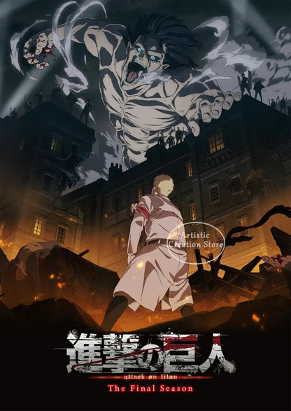 ⚡ Attack on Titan Anime Wall Poster | AOT Canvas Art for Gaming Room & Home Decor