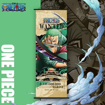 NEW One Piece: Long Wall Scroll Cartoon Monkey D. Luffy Scroll Poster
