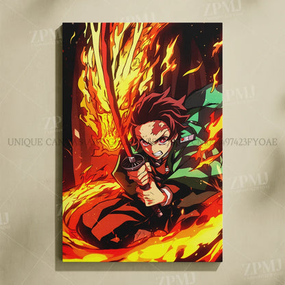 Demon Slayer: Kimetsu No Yaiba Home Decor Hd Prints Poster Pictures Wall Artwork No Framed Canvas Painting For Living Room
