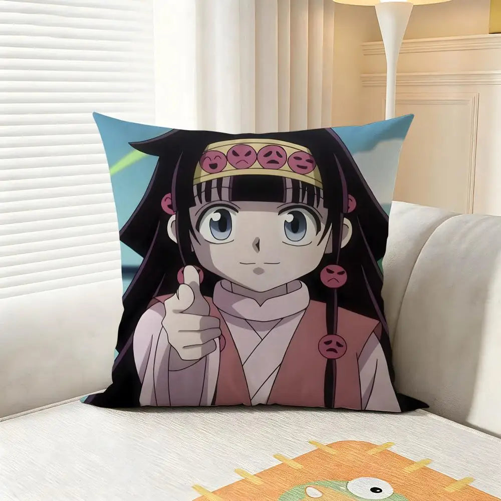 Epic H-HUNTERxHUNTERS Cushion Cover 4Pcs Soft Plush Throw Pillow Covers 40x40 45x45 for Sofa Bedroom