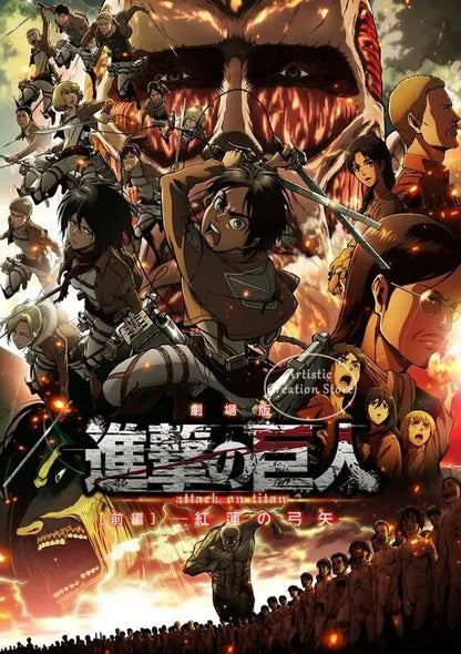 ⚡ Attack on Titan Anime Wall Poster | AOT Canvas Art for Gaming Room & Home Decor
