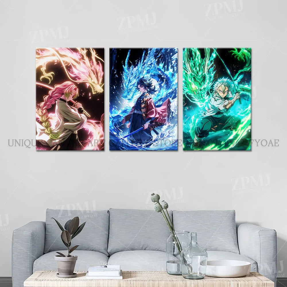 Demon Slayer: Kimetsu No Yaiba Home Decor Hd Prints Poster Pictures Wall Artwork No Framed Canvas Painting For Living Room