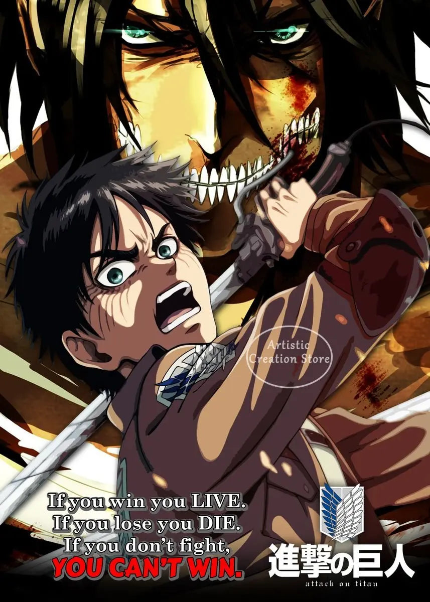 ⚡ Attack on Titan Anime Wall Poster | AOT Canvas Art for Gaming Room & Home Decor