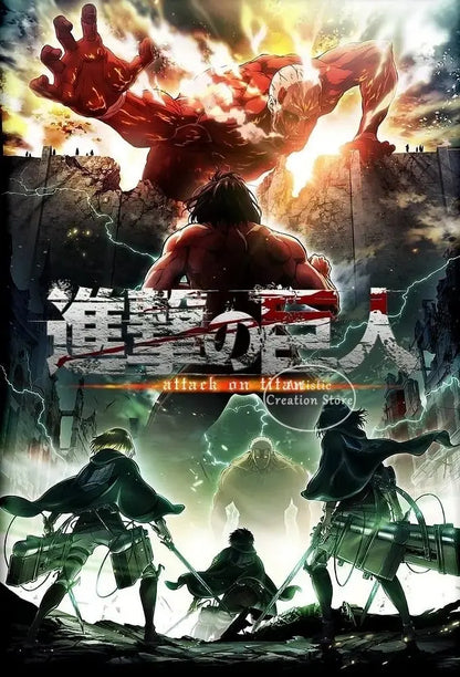 ⚡ Attack on Titan Anime Wall Poster | AOT Canvas Art for Gaming Room & Home Decor