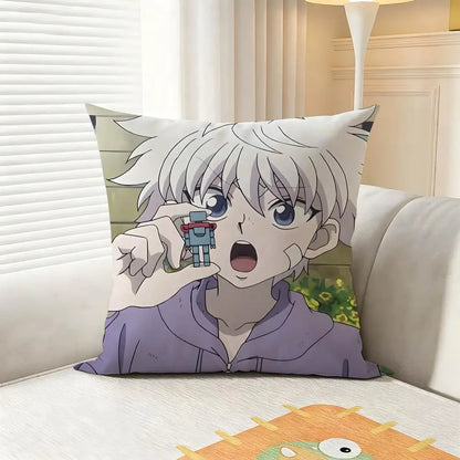 Epic H-HUNTERxHUNTERS Cushion Cover 4Pcs Soft Plush Throw Pillow Covers 40x40 45x45 for Sofa Bedroom