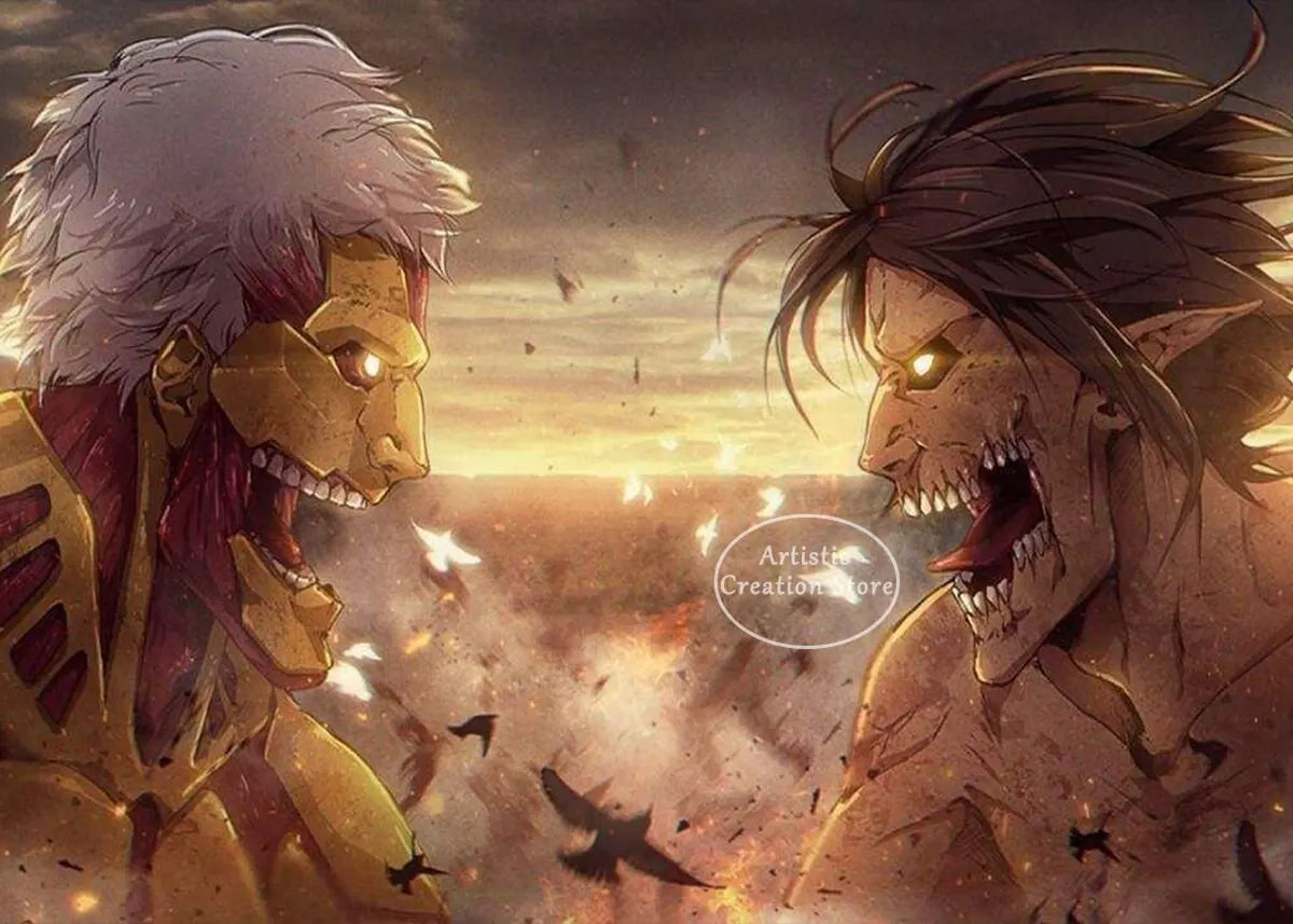 ⚡ Attack on Titan Anime Wall Poster | AOT Canvas Art for Gaming Room & Home Decor