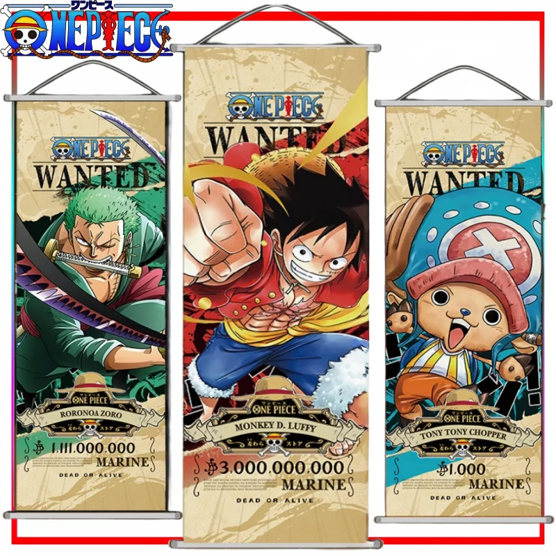 NEW One Piece: Long Wall Scroll Cartoon Monkey D. Luffy Scroll Poster