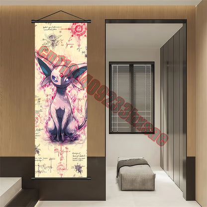 Pokemon: Poster Anime Wall Artwork Gengar Pictures Charizard Painting Canvas Pikachu Hanging Scrolls Home Room Decor