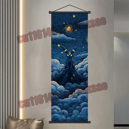 Pokemon: Poster, Anime Wall Artwork, Gengar Eevee Pikachu Images, Scroll Paintings, Retro Artist Home Living Room Decor