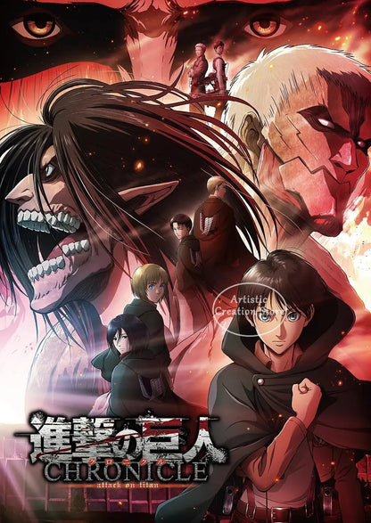 ⚡ Attack on Titan Anime Wall Poster | AOT Canvas Art for Gaming Room & Home Decor