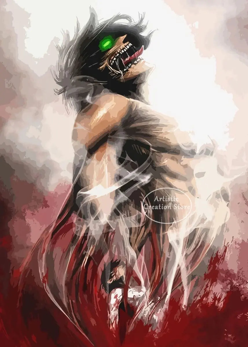 ⚡ Attack on Titan Anime Wall Poster | AOT Canvas Art for Gaming Room & Home Decor