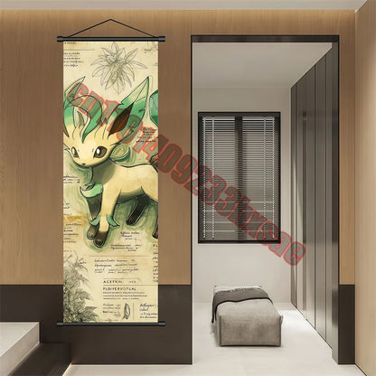 Pokemon: Poster Anime Wall Artwork Gengar Pictures Charizard Painting Canvas Pikachu Hanging Scrolls Home Room Decor
