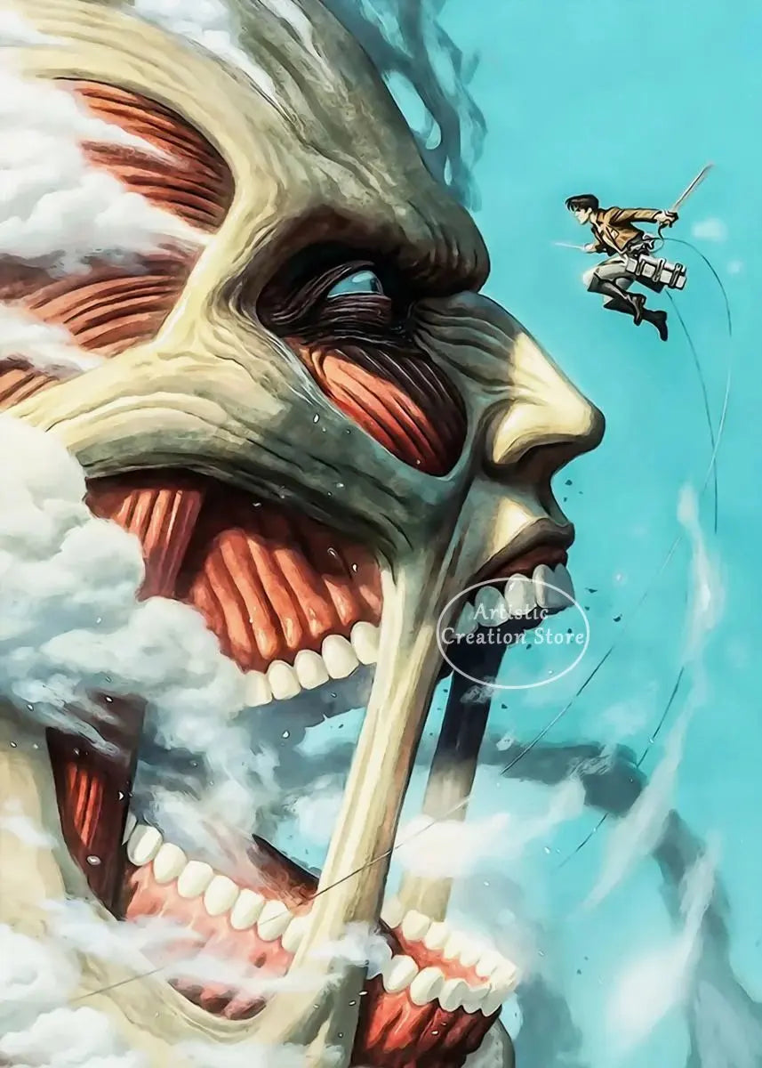 ⚡ Attack on Titan Anime Wall Poster | AOT Canvas Art for Gaming Room & Home Decor