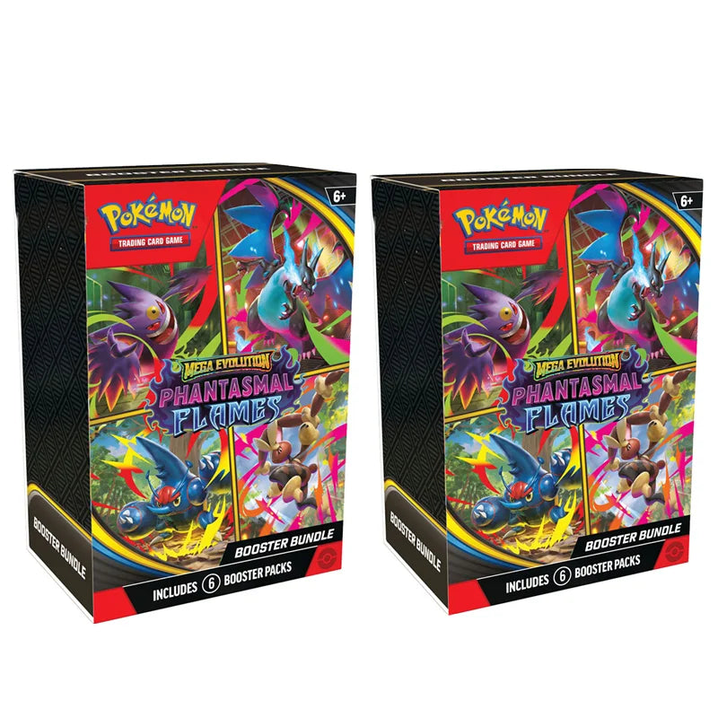 Pokemon PTCG English Mega Phantasmal Flames MEGA EVOLUTION Booster Bundle Version ME01 02 Trainer Box Collected Trading Cards