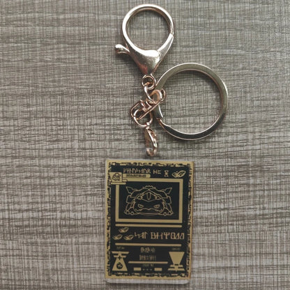 Pokemon Anime Small Card Key Chain Charizard Keychains Blastoise Venusaur Mewtwo Diy Acrylic Action Toy Figures Game Collection