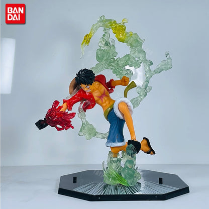 New One Piece Anime Figure Fire Fist Luffy Ace Sanji Battle Model Dolls PVC sabo Action Figurine Zoro Ghost Three-Knife