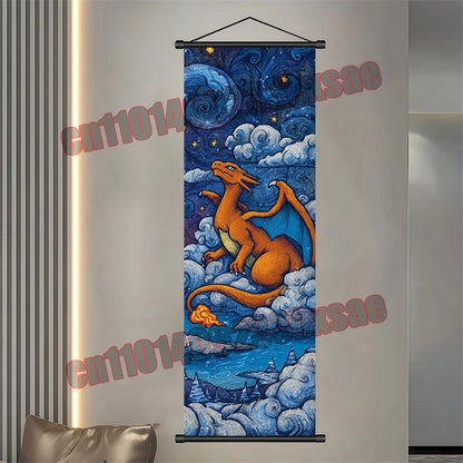 Pokemon: Poster, Anime Wall Artwork, Gengar Eevee Pikachu Images, Scroll Paintings, Retro Artist Home Living Room Decor