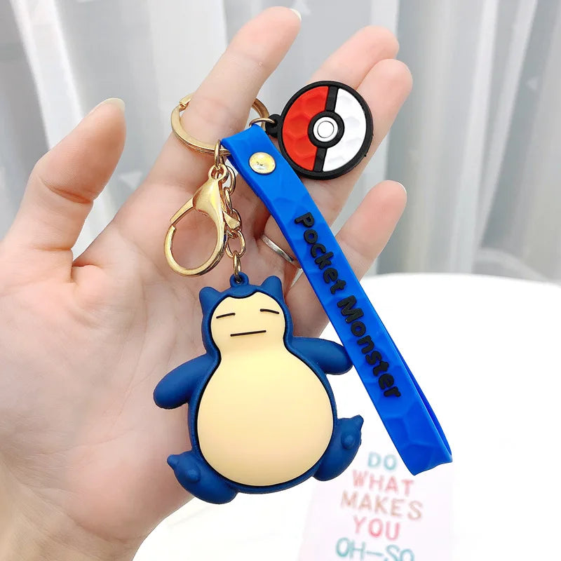 Pokemon Keychain: Anime Figures Pikachu Cartoon Key Chain Charmander Psyduck Fashion Bag Keyring Pendant Accessories