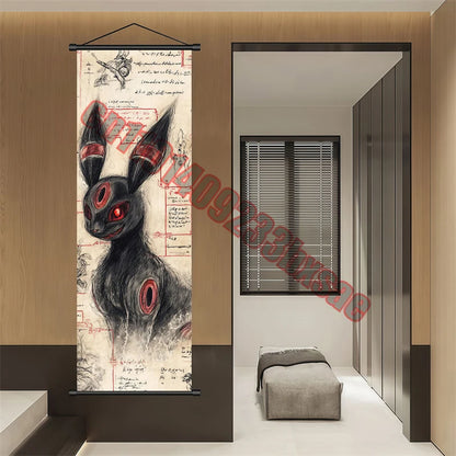 Pokemon: Poster Anime Wall Artwork Gengar Pictures Charizard Painting Canvas Pikachu Hanging Scrolls Home Room Decor