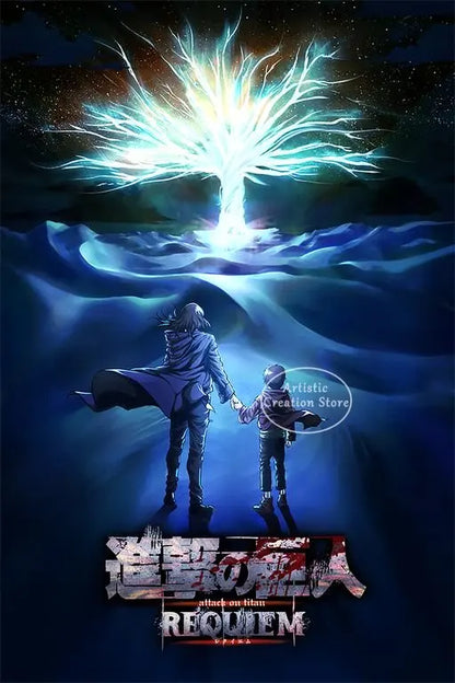 ⚡ Attack on Titan Anime Wall Poster | AOT Canvas Art for Gaming Room & Home Decor