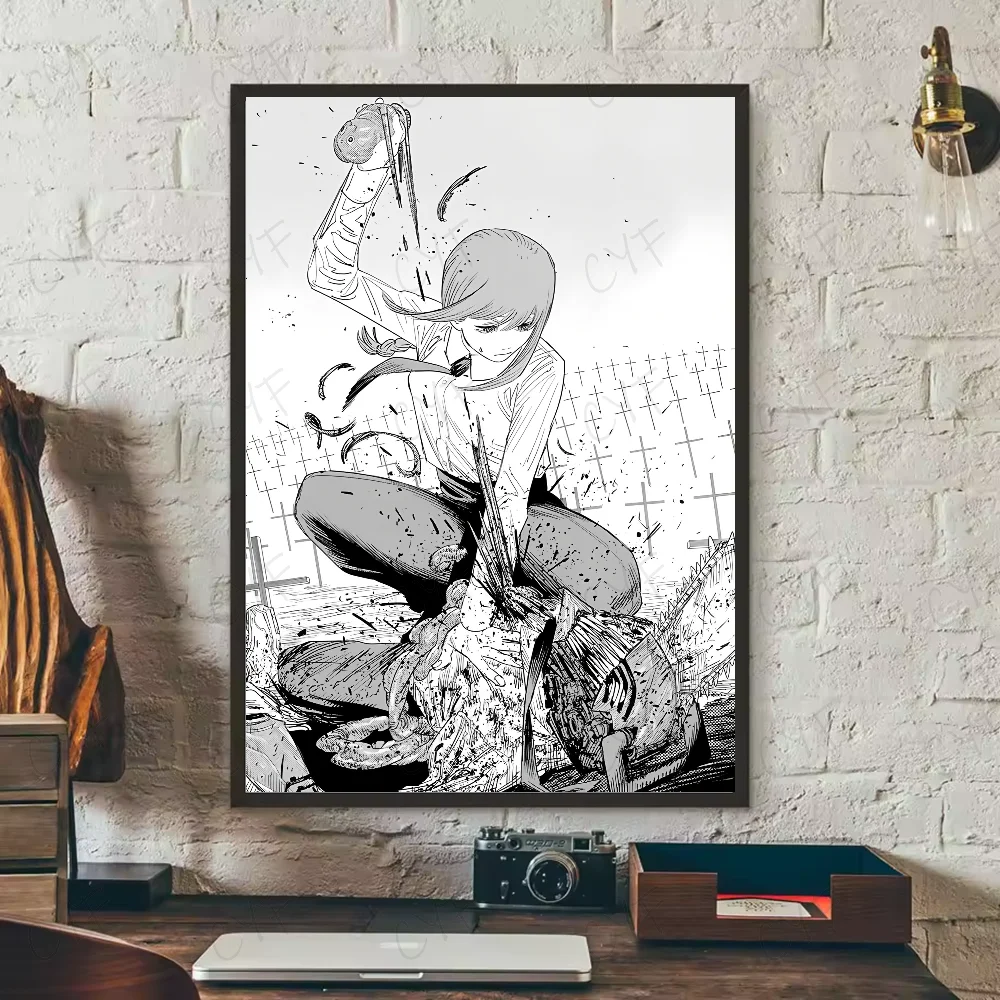 Classic Chainsaw Man: Poster High Quality Print Waterproof Wall Art Sticker For Bar Living Room Decor