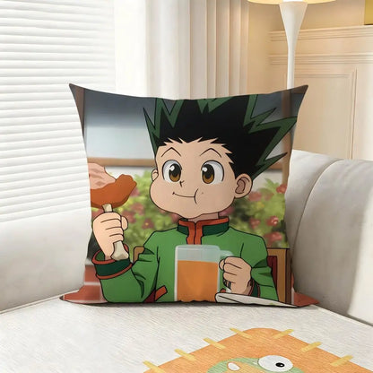 Epic H-HUNTERxHUNTERS Cushion Cover 4Pcs Soft Plush Throw Pillow Covers 40x40 45x45 for Sofa Bedroom