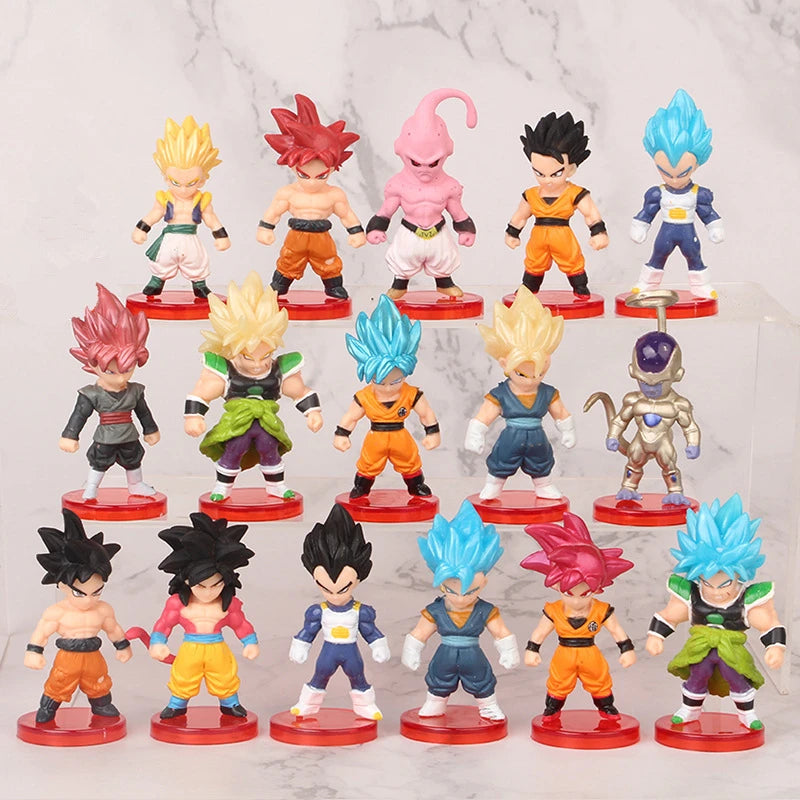 Dragon Ball Z: 16Pcs/Set Anime Figure Gohan Vegeta Broly Piccolo Majin Buu Action Figurine Model