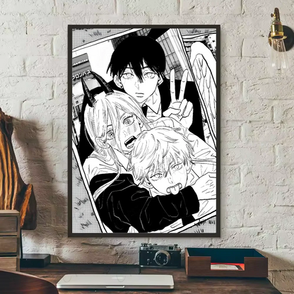 Classic Chainsaw Man: Poster High Quality Print Waterproof Wall Art Sticker For Bar Living Room Decor