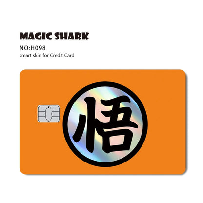 Magic Shark : Carte Dragon Ball Autocollant Goku Vegeta Cool Brillant Holographique Laser Carte de Crédit/Débit Autocollant Film Protection Avant