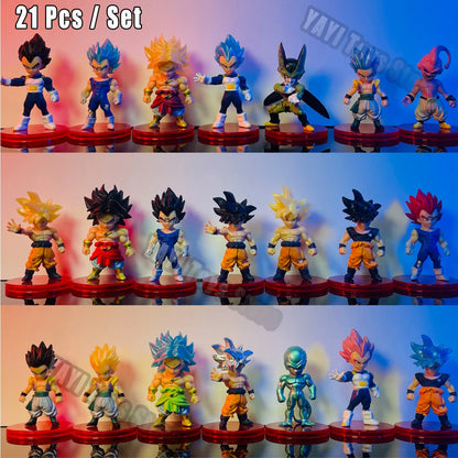 Dragon Ball Z: 16/21 Pcs Anime Figure Son Gohan Vegeta Broly Piccolo Majin Buu Set Action Figurine Model