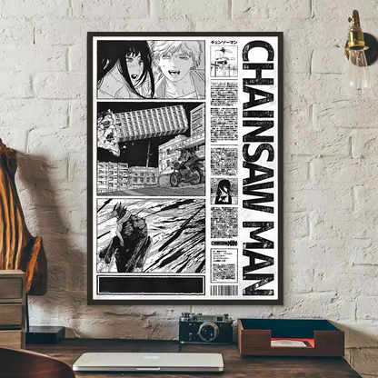 Classic Chainsaw Man: Poster High Quality Print Waterproof Wall Art Sticker For Bar Living Room Decor