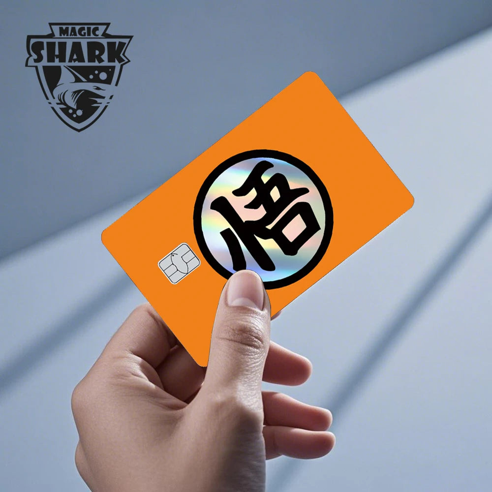 Magic Shark : Carte Dragon Ball Autocollant Goku Vegeta Cool Brillant Holographique Laser Carte de Crédit/Débit Autocollant Film Protection Avant