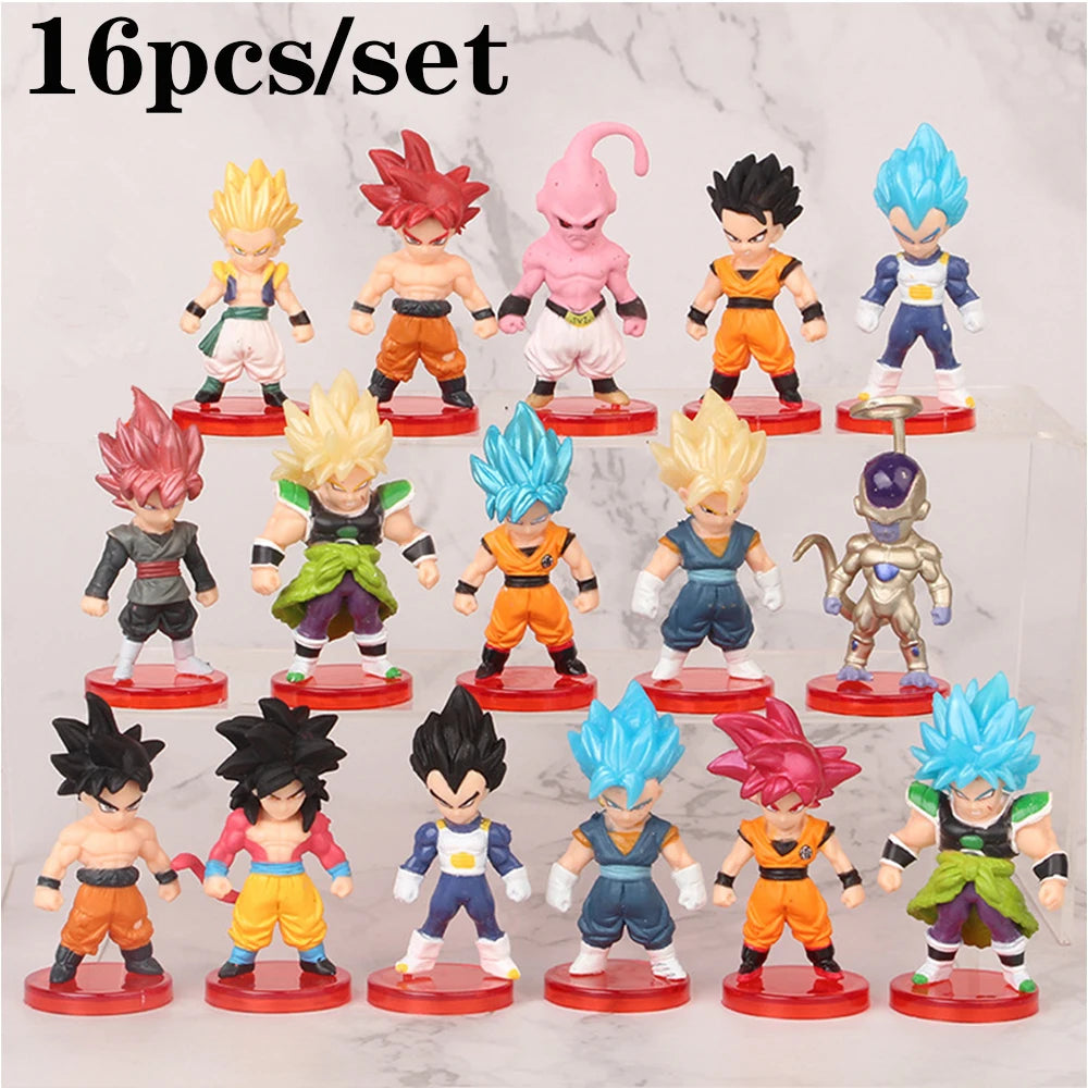 Dragon Ball Z: 16Pcs/Set Anime Figure Gohan Vegeta Broly Piccolo Majin Buu Action Figurine Model