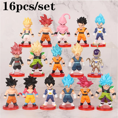 Dragon Ball Z: 16Pcs/Set Anime Figure Gohan Vegeta Broly Piccolo Majin Buu Action Figurine Model