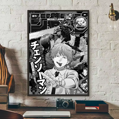 Classic Chainsaw Man: Poster High Quality Print Waterproof Wall Art Sticker For Bar Living Room Decor