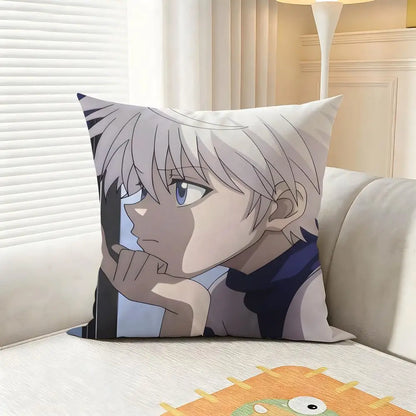Epic H-HUNTERxHUNTERS Cushion Cover 4Pcs Soft Plush Throw Pillow Covers 40x40 45x45 for Sofa Bedroom