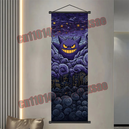 Pokemon: Poster, Anime Wall Artwork, Gengar Eevee Pikachu Images, Scroll Paintings, Retro Artist Home Living Room Decor