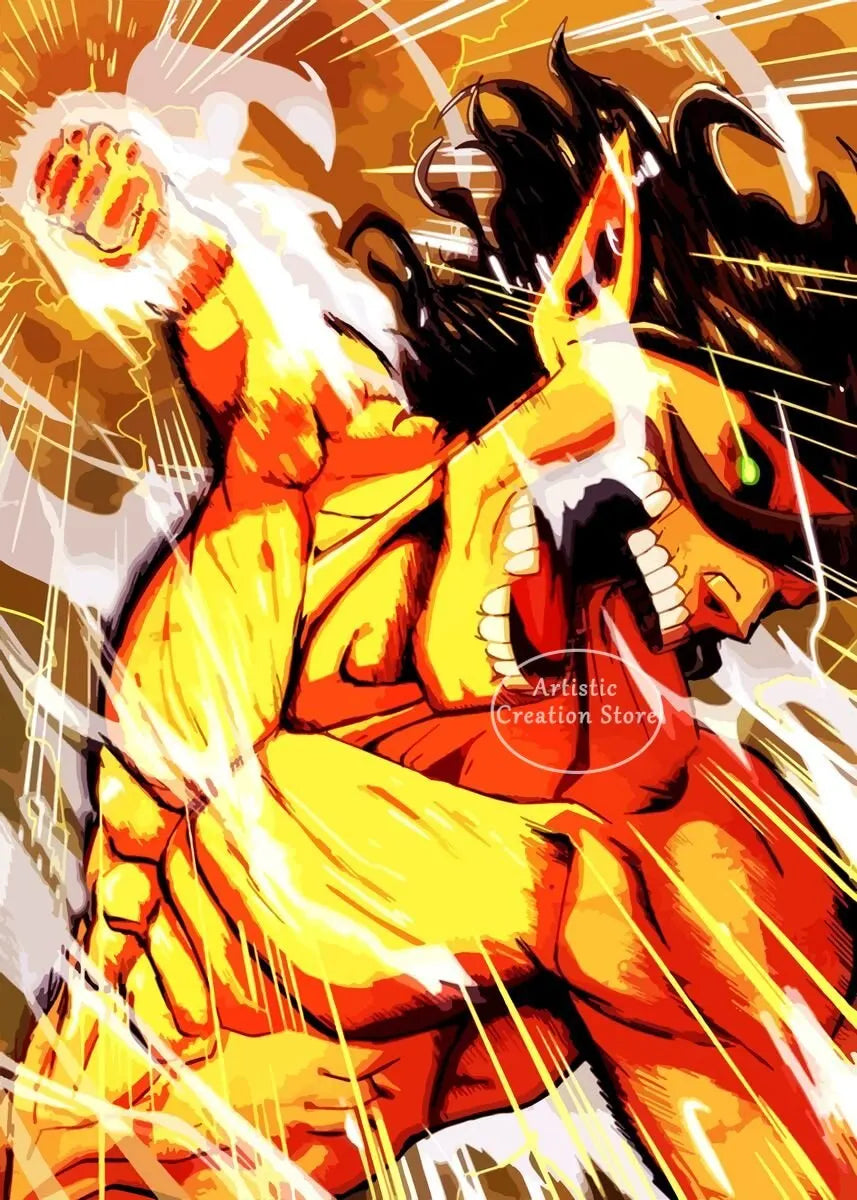 ⚡ Attack on Titan Anime Wall Poster | AOT Canvas Art for Gaming Room & Home Decor