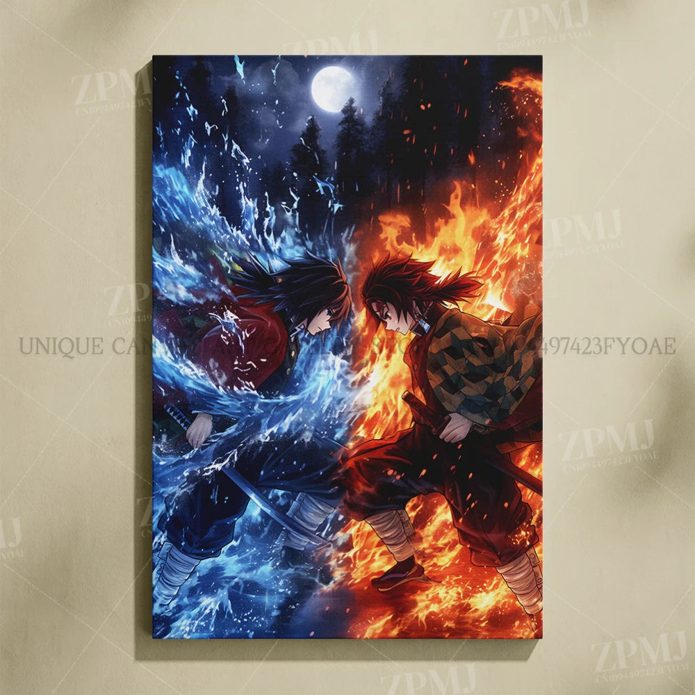 Demon Slayer: Kimetsu No Yaiba Home Decor Hd Prints Poster Pictures Wall Artwork No Framed Canvas Painting For Living Room