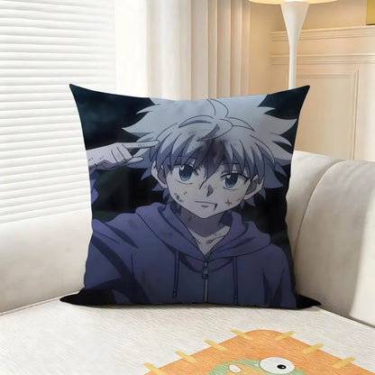 Epic H-HUNTERxHUNTERS Cushion Cover 4Pcs Soft Plush Throw Pillow Covers 40x40 45x45 for Sofa Bedroom