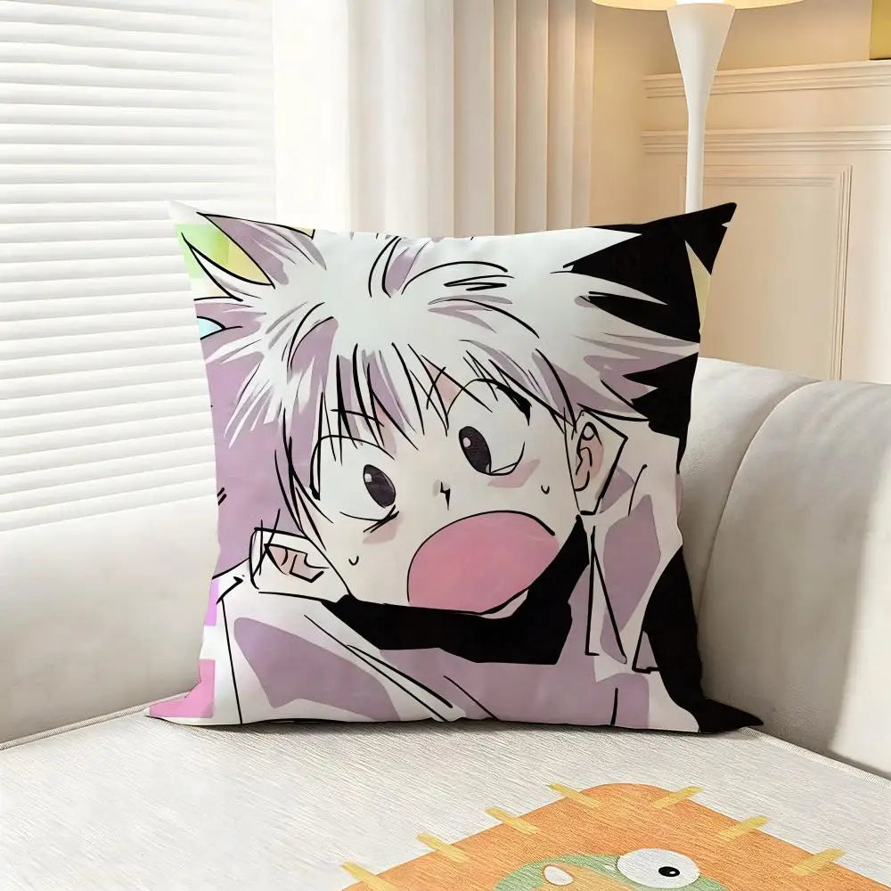 Epic H-HUNTERxHUNTERS Cushion Cover 4Pcs Soft Plush Throw Pillow Covers 40x40 45x45 for Sofa Bedroom
